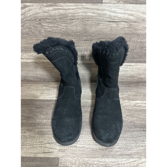 Shoes - Skechers Keepsakes Wedge Winter Boots Black Faux Fur Cozy Peak Mid Calf Size 8